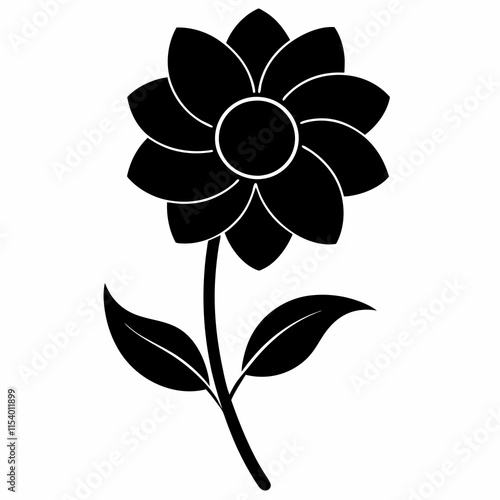 Flower Reverie black silhouette vector
