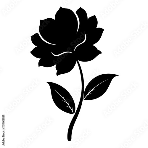 Flower Reverie black silhouette vector