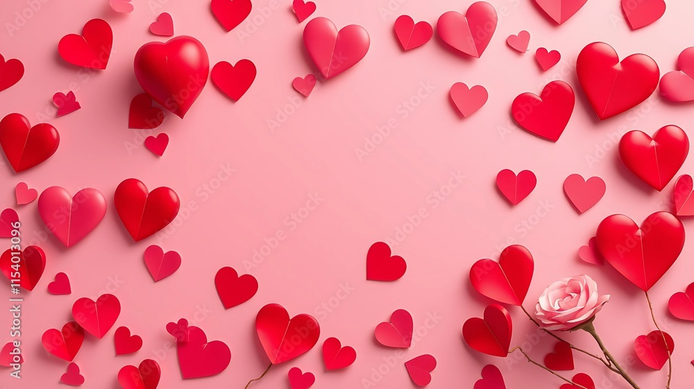 Valentines day background banner ,pink background with hearts Valentines day background banner ,pink background with hearts
