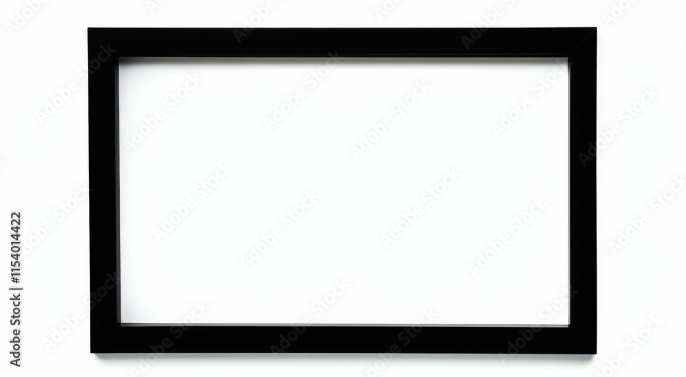 Black picture frame with a white background, space for text Black picture frame with a white background, space for text