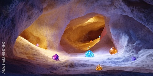 Wallpaper Mural A mystical cave filled with colorful crystals illuminated by soft light. Torontodigital.ca