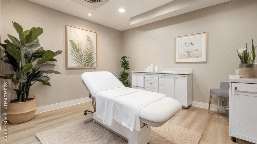 Serene Spa Treatment Room: Tranquil and Inviting Space for Relaxation and Rejuvenation Serene Spa Treatment Room: Tranquil and Inviting Space for Relaxation and Rejuvenation