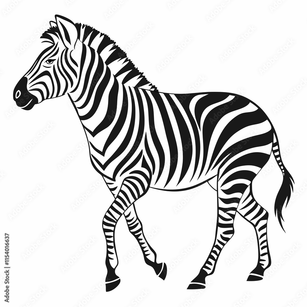Zebra vector silhouette black design white background Zebra vector silhouette black design white background