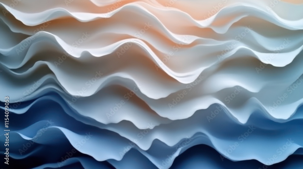 Abstract wavy layers in cool color palette. Abstract wavy layers in cool color palette.