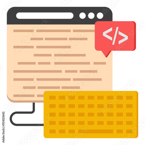 Unique design icon of web coding