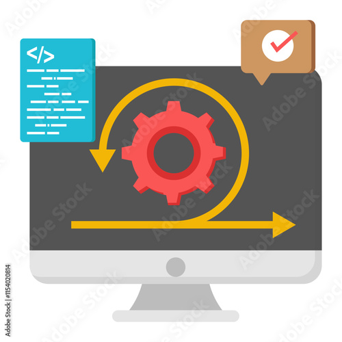 A premium download icon of system update