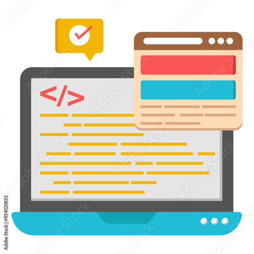 Unique design icon of system coding