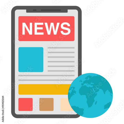 A creative design icon of mobile news