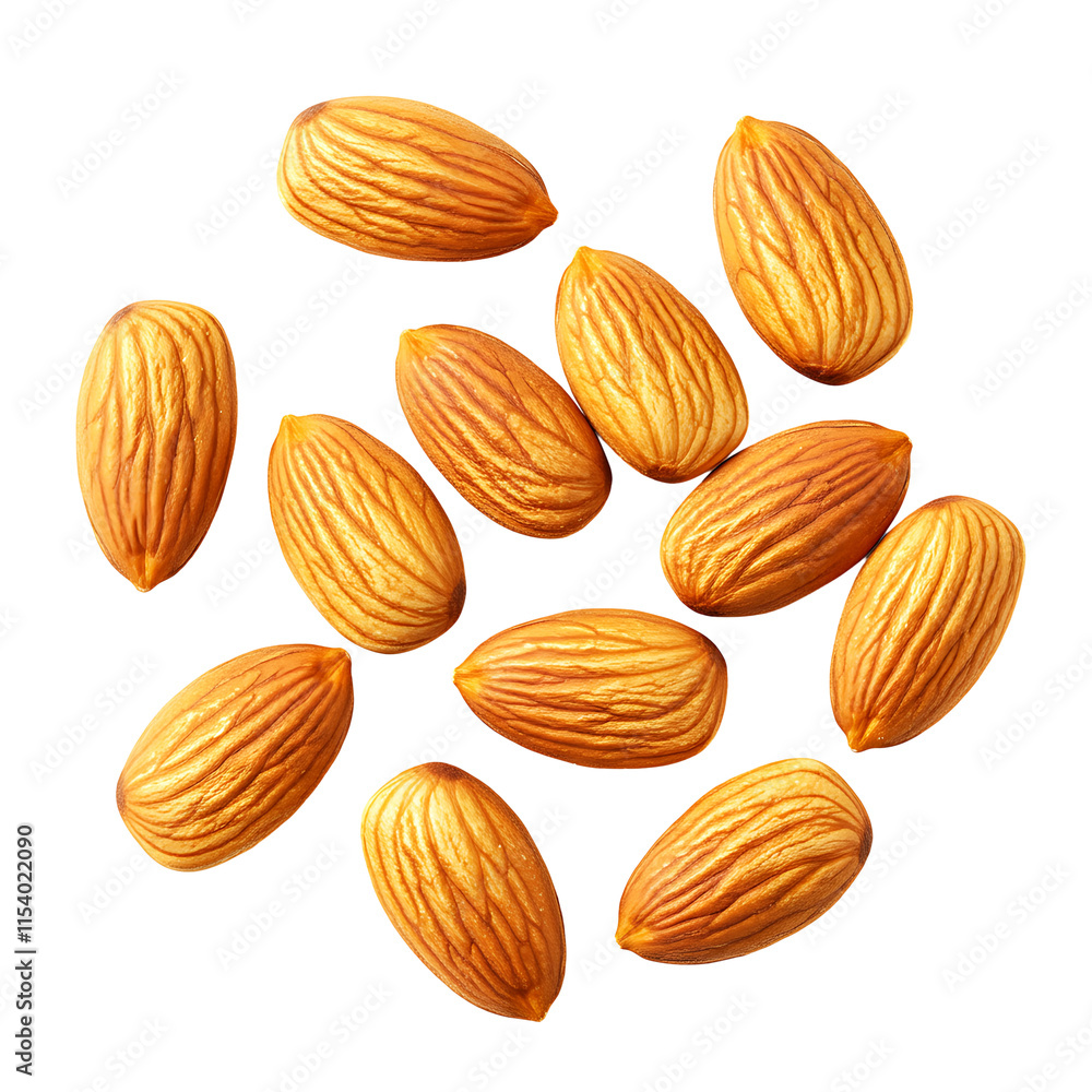 Healthy Raw Almonds on Transparent Background High-Quality Nuts Healthy Raw Almonds on Transparent Background High-Quality Nuts