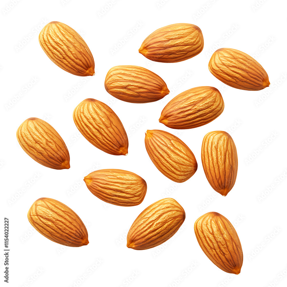 Healthy Raw Almonds on Transparent Background High-Quality Nuts Healthy Raw Almonds on Transparent Background High-Quality Nuts
