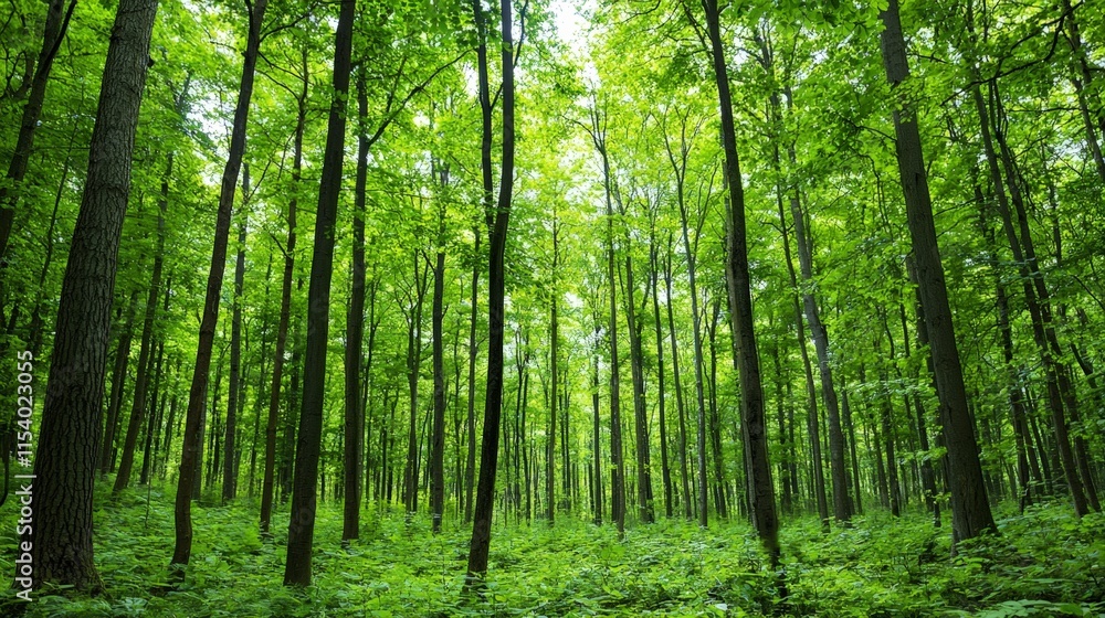 Lush green forest canopy, nature's sanctuary Lush green forest canopy, nature's sanctuary