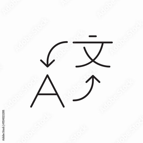 foreign language translate icon sign vector
