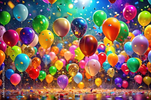 Wallpaper Mural A colorful party, a flurry of balloons and confetti. Torontodigital.ca