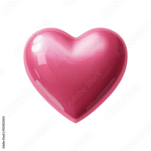 Shiny Pink Heart Isolated on transparent Background