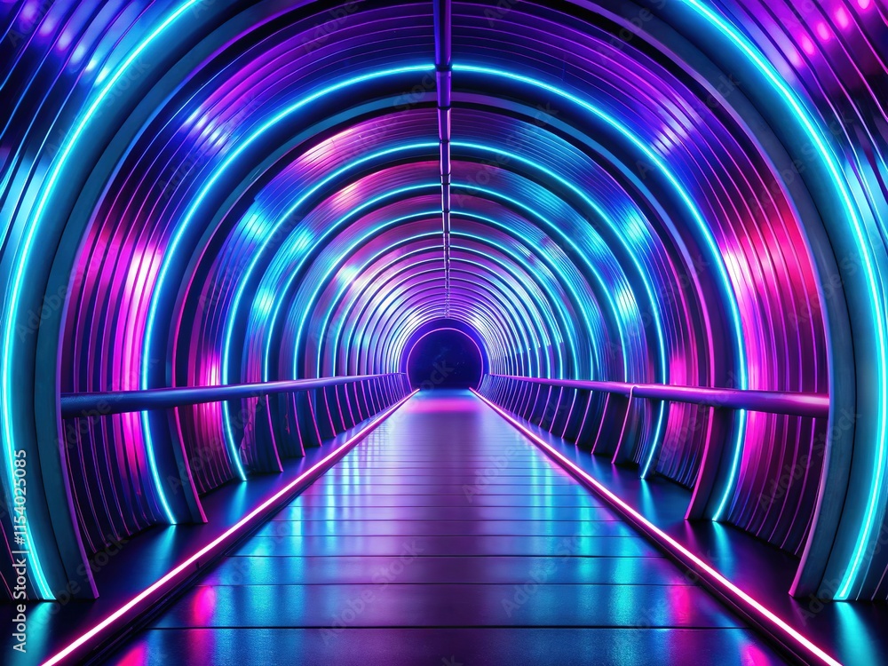 Abstract minimalist neon tunnel art. Abstract minimalist neon tunnel art.