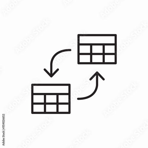 spreadsheet swap icon sign vector