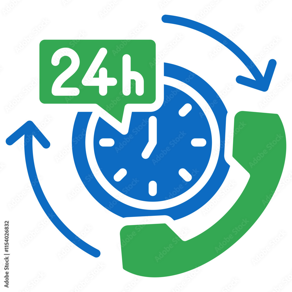 24H Service vector contact us communication glyph icon 24H Service vector contact us communication glyph icon