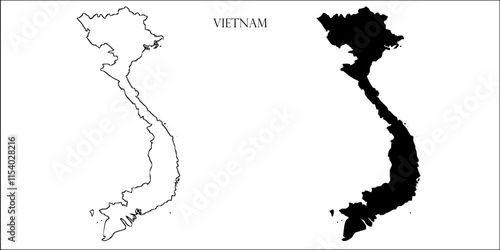 Vietnam Blank Map, Vietnam Map Outline Vector Images