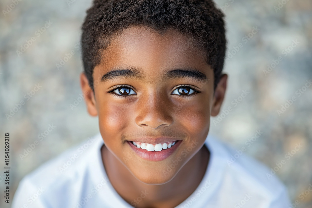 Naklejka premium Black teenager boy on a outdoors background