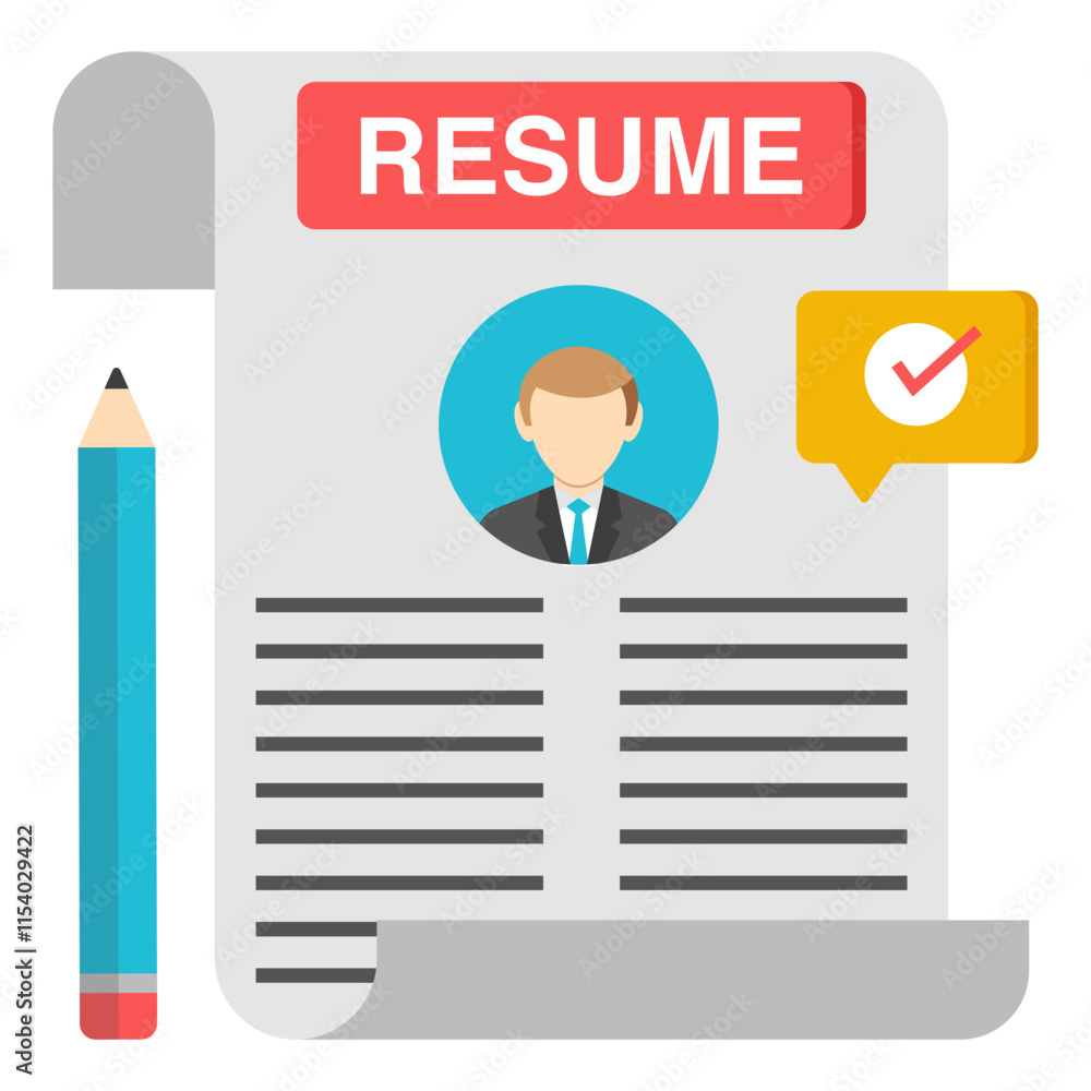 Creative design icon of resume Creative design icon of resume