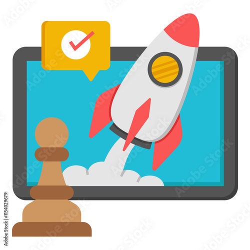 Premium design icon of strategy launch