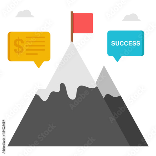 A colored design icon of mission accomplished