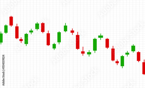Candlestick chart showing market trends and price movements for financial trading analysis.