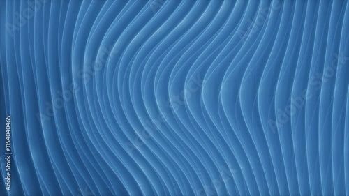 Smooth Blue Wave Motion Loop: Seamlessly looping animation of smooth blue waves, creating a calming and flowing background for motion graphics and video projects. 3D render