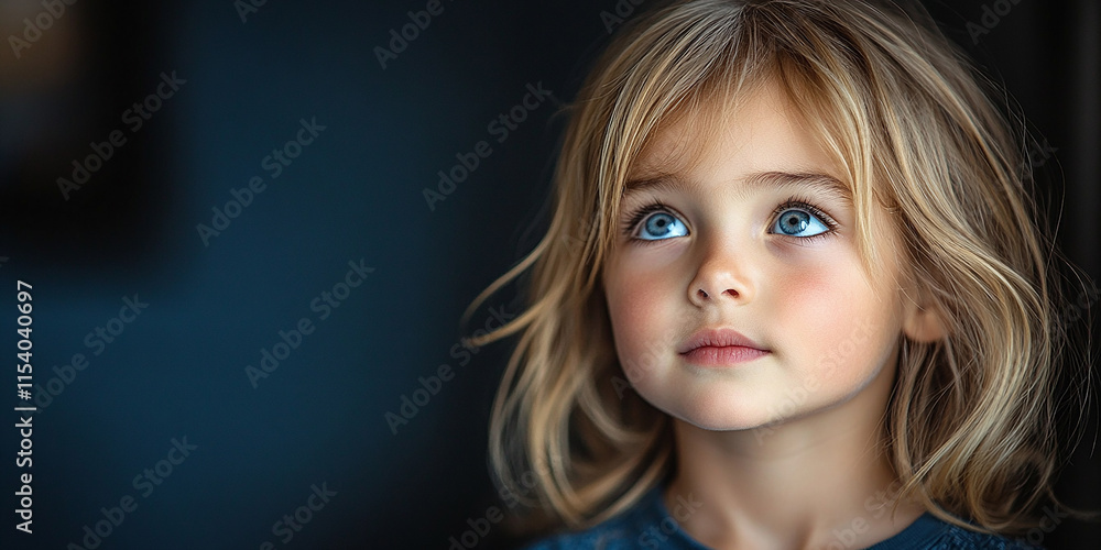 Portrait of a little pretty girl looking away Portrait of a little pretty girl looking away