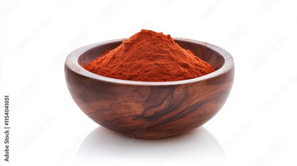 Bowl of red chili powder, a spice used to add heat and flavor to dishes Bowl of red chili powder, a spice used to add heat and flavor to dishes