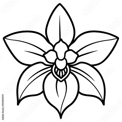 Orchid Oasis line art art vector