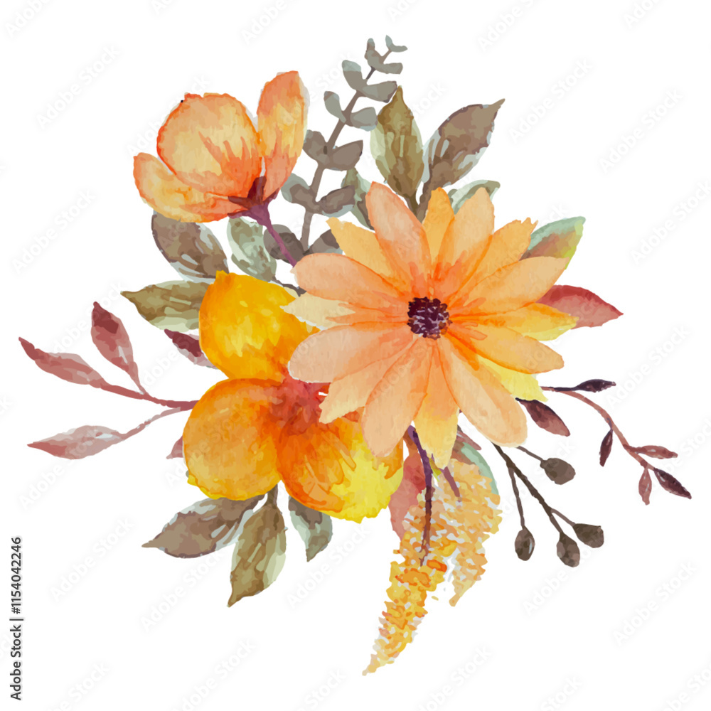 Fototapeta premium watercolor bouquet isolated on transparent background PNG