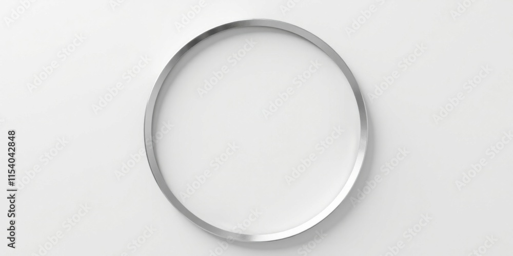 Sleek metallic circular frame on a minimalist white background, perfect for showcasing your design or product, adding a modern touch to any project. Sleek metallic circular frame on a minimalist white background, perfect for showcasing your design or product, adding a modern touch to any project.