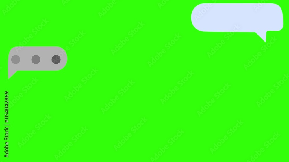 Text typing and sending, message bubble for custom text on green screen background. Text typing and sending, message bubble for custom text on green screen background.