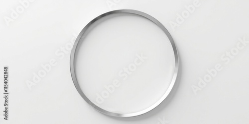 Sleek metallic circular frame on a minimalist white background, perfect for showcasing your design or product, adding a modern touch to any project.