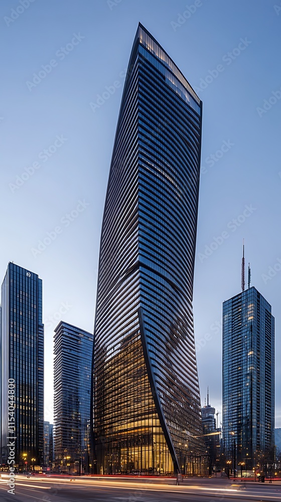 Fototapeta premium Chicago downtown skyscrapers at dusk