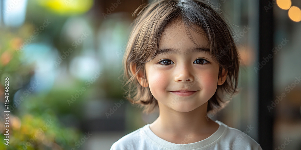Portrait of an asian child looking at the camera Portrait of an asian child looking at the camera