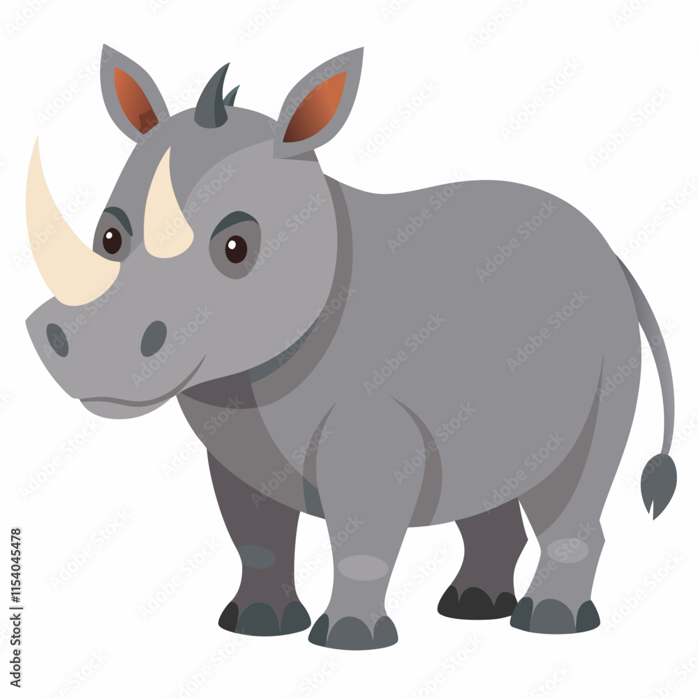 Fototapeta premium rhino cartoon isolated on white
