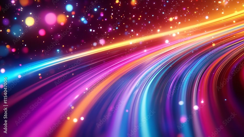Soaring through the air on a bright day with vibrant neon confetti. Generative Ai Soaring through the air on a bright day with vibrant neon confetti. Generative Ai