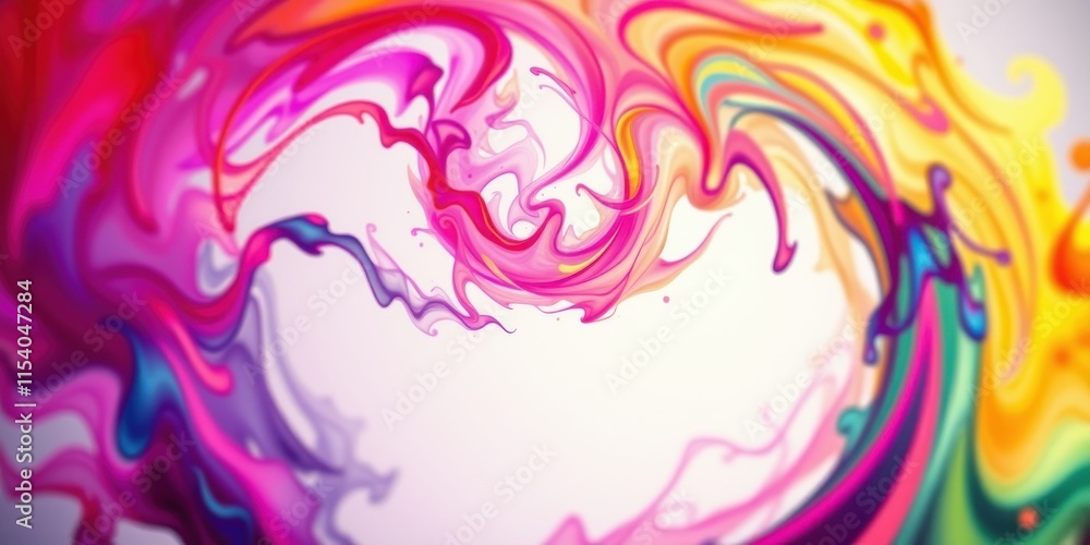 Fototapeta premium Abstract Swirling Vibrant Hues of Pink, Purple, Yellow, and Teal Create a Dynamic and Energetic Visual Composition