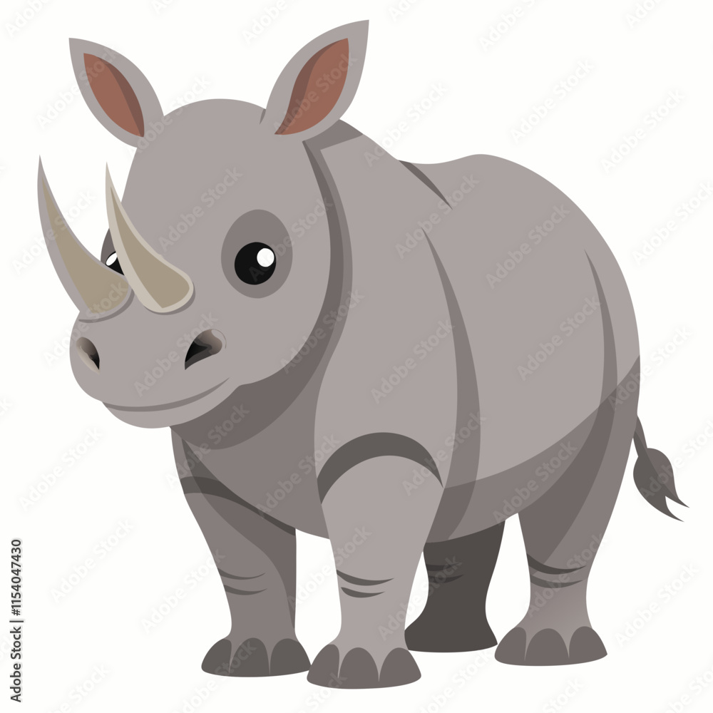 Naklejka premium rhino cartoon isolated on white