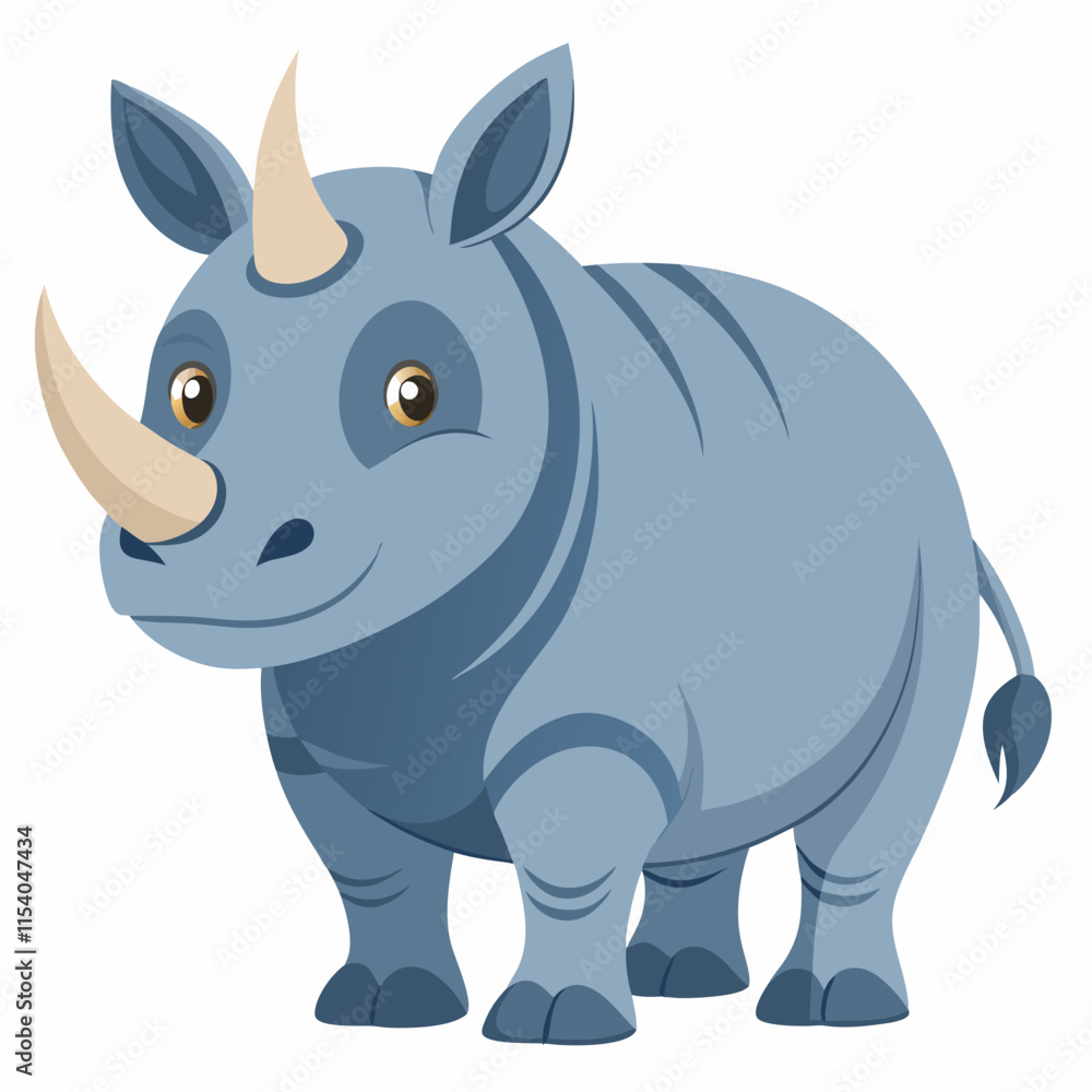 rhino cartoon isolated on white rhino cartoon isolated on white