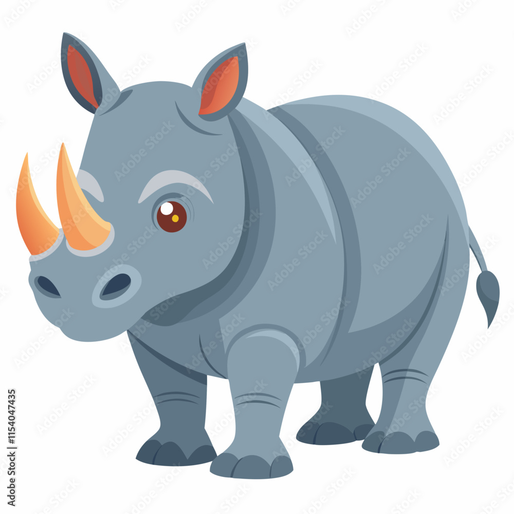 rhino cartoon isolated on white rhino cartoon isolated on white