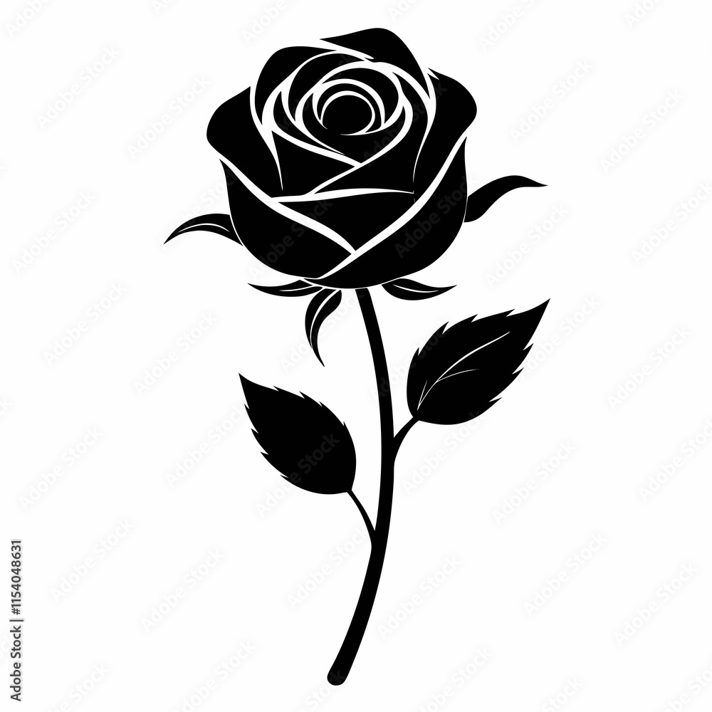 Rose Whisper art vector black