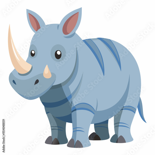 rhino cartoon isolated on white