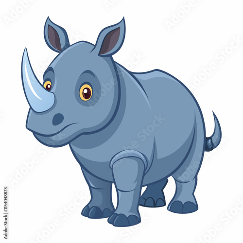 rhino cartoon isolated on white