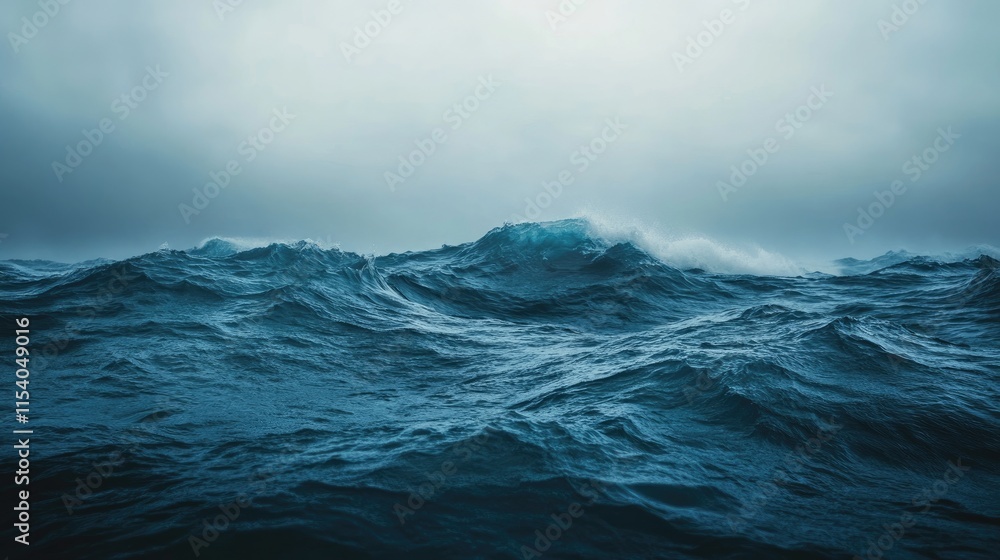 Powerful Ocean Waves Under a Stormy Sky Powerful Ocean Waves Under a Stormy Sky
