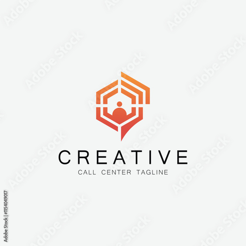 Call center vector logo template. Client support, customer service creative symbol concept.

