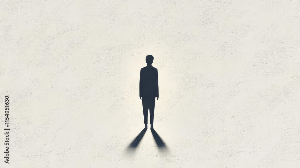 A solitary figure casting a long shadow, symbolizing isolation and introspection. A solitary figure casting a long shadow, symbolizing isolation and introspection.