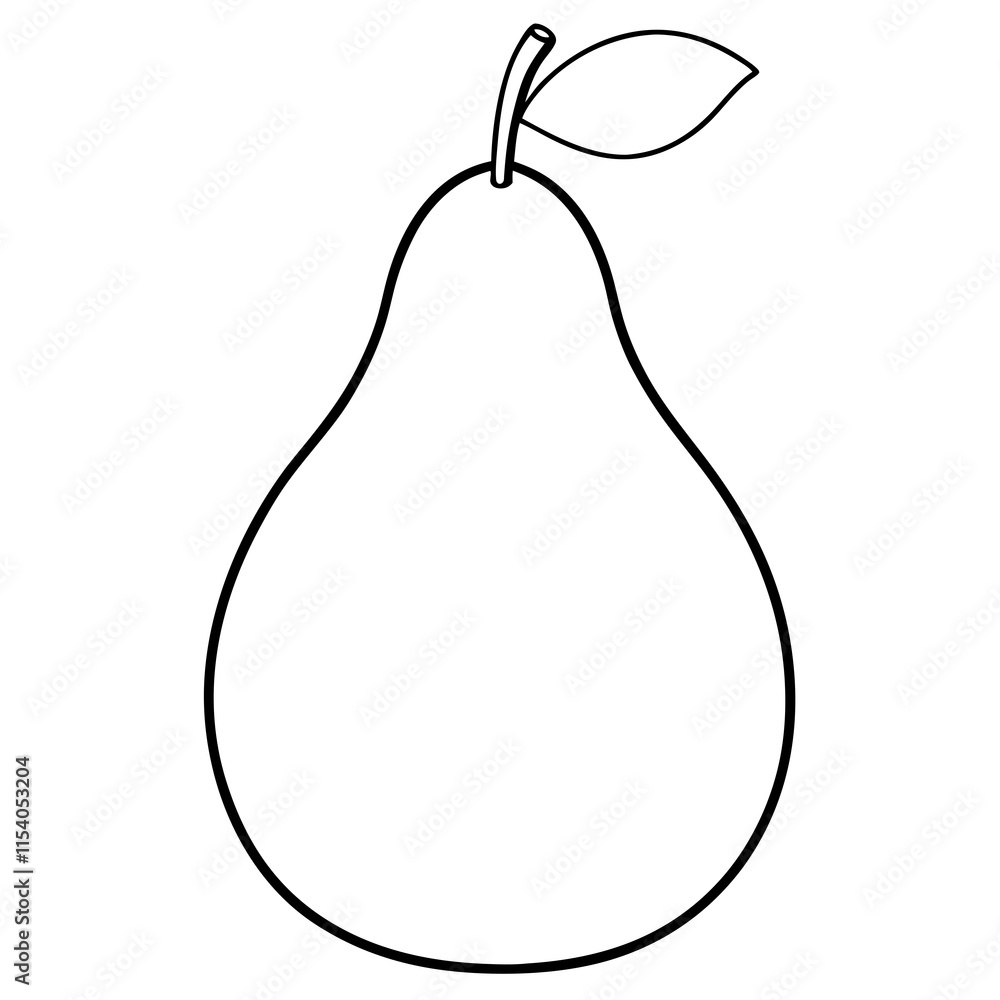 Pear line art art vector